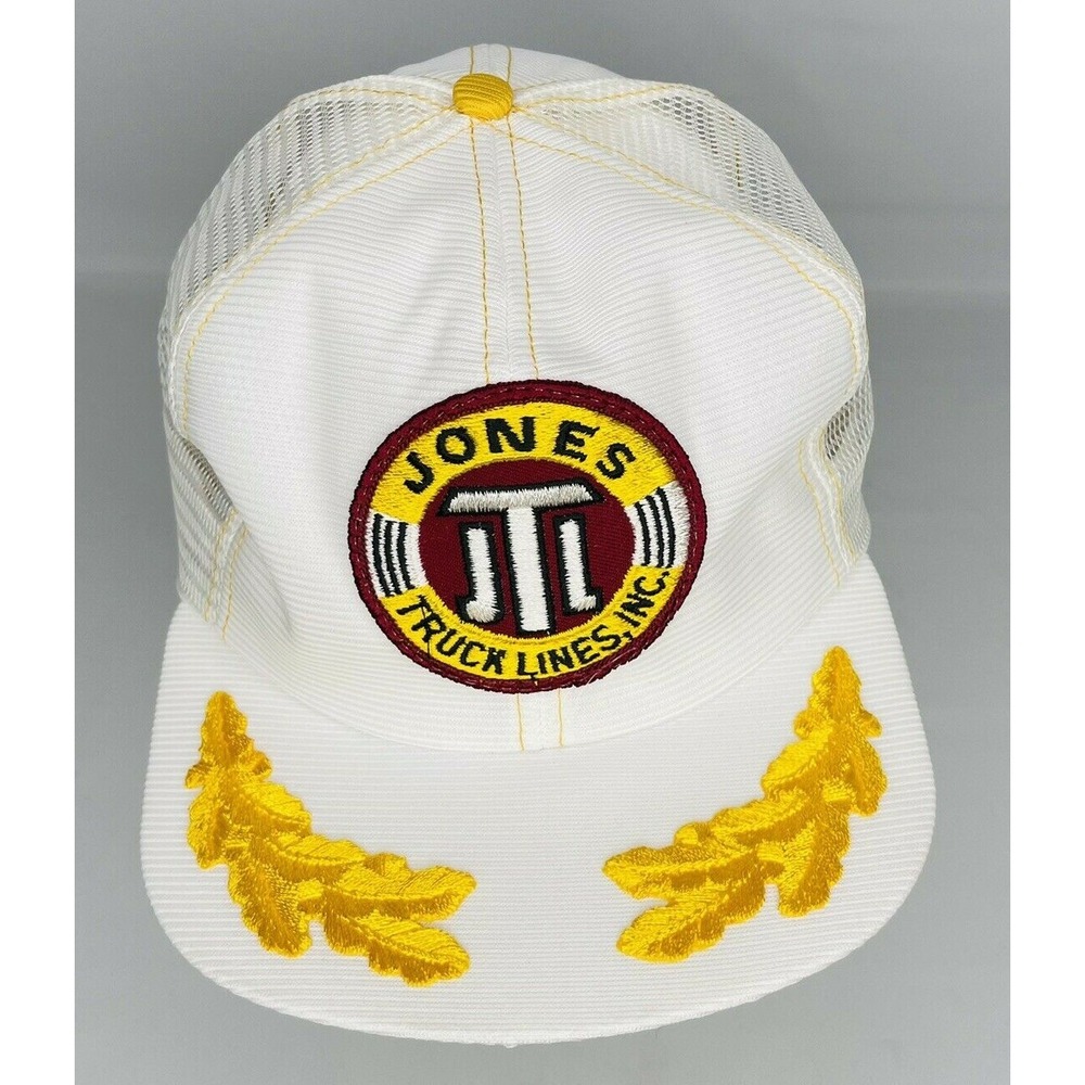 VTG JTL Jones Truck Lines INC 70s 80s White Trucker Hat Cap Snapback‎ USA Large